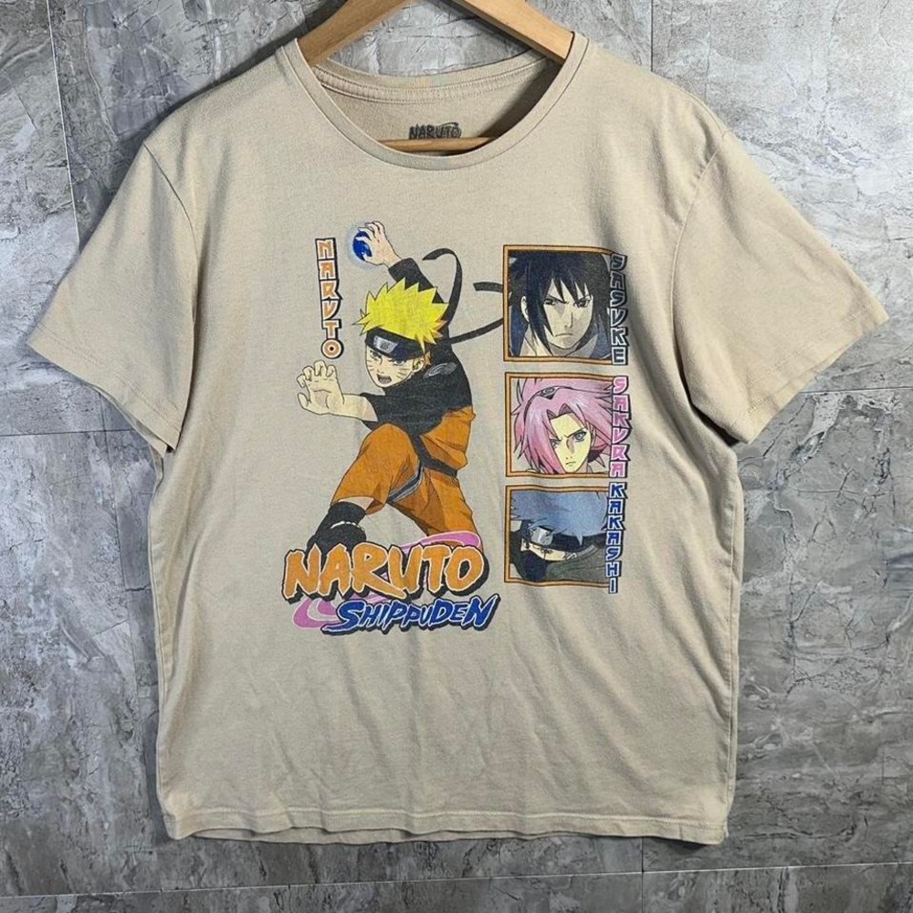 Naruto Shippuden tee Men's Large Tan Naruto Anime